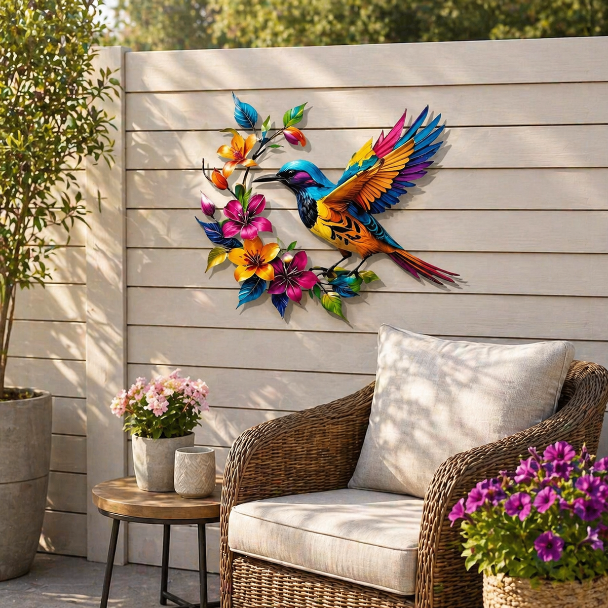 2026 - Hummingbird Bloom Metal Wall Art