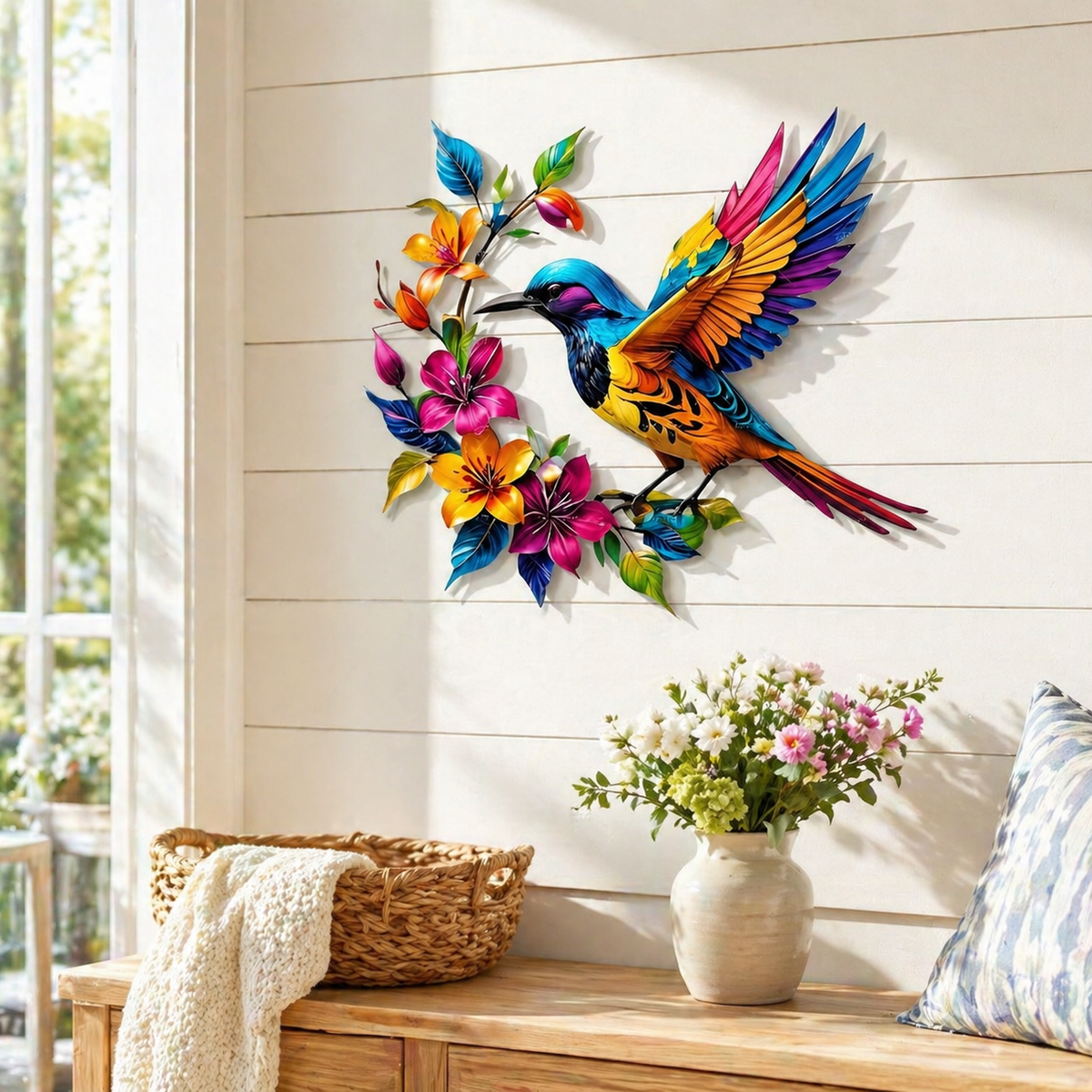 2026 - Hummingbird Bloom Metal Wall Art