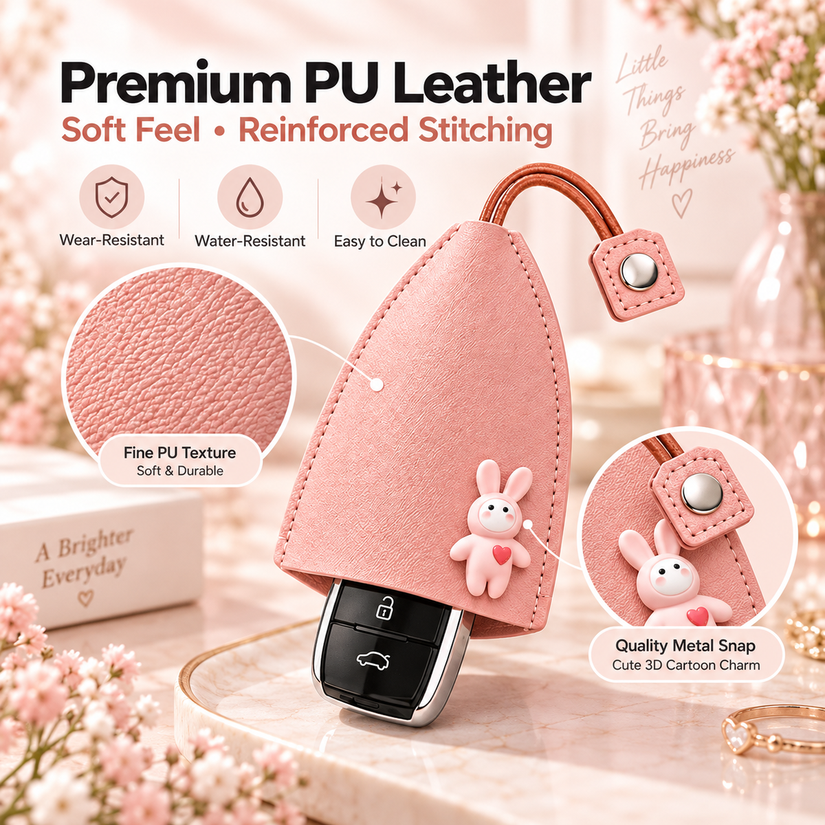 3PCS Cute Cartoon Pull-Out Key Case