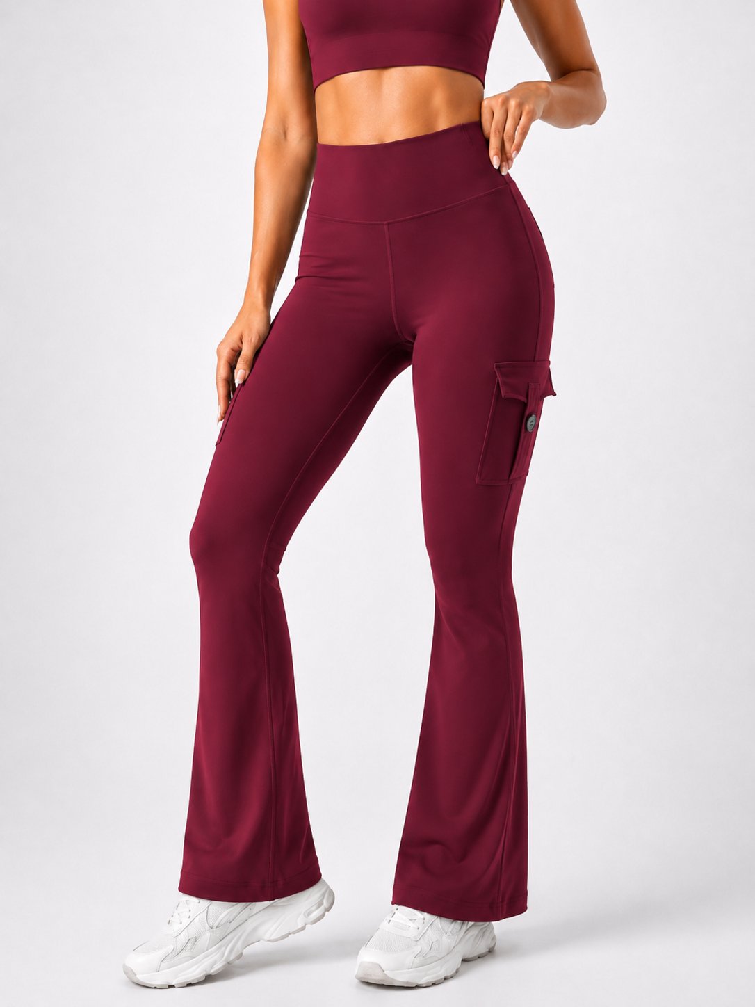 Women's High-Waisted Cargo Pocket Workout Leggings