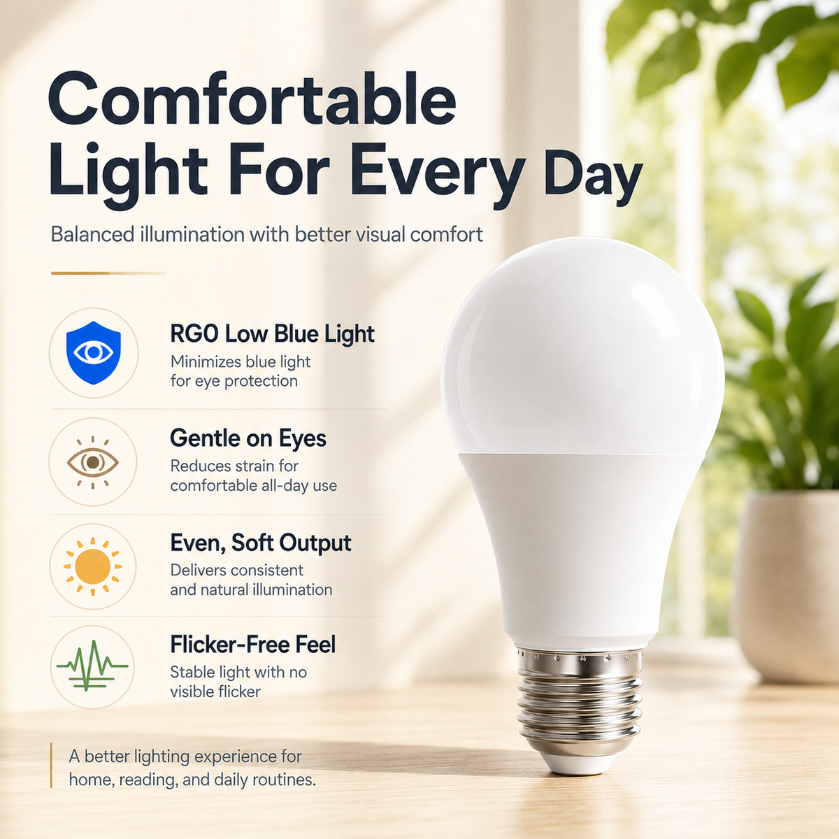 Ra97 Full Spectrum LED Bulb Natural Sunlight For Bright & Healthy Living Space