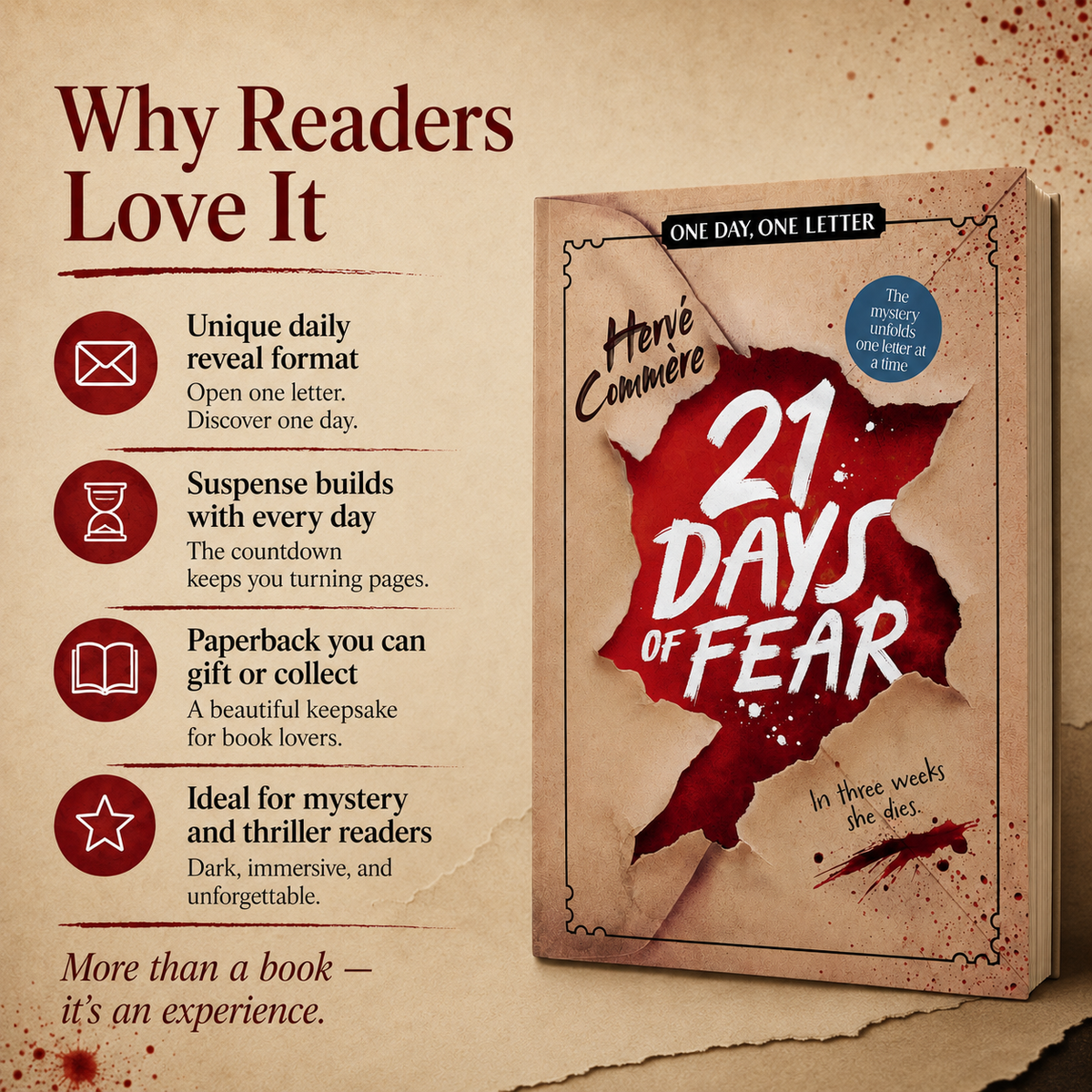 21 Days of Fear Interactive 21-Day Mystery Advent Calendar Book with Sealed Daily Chapters