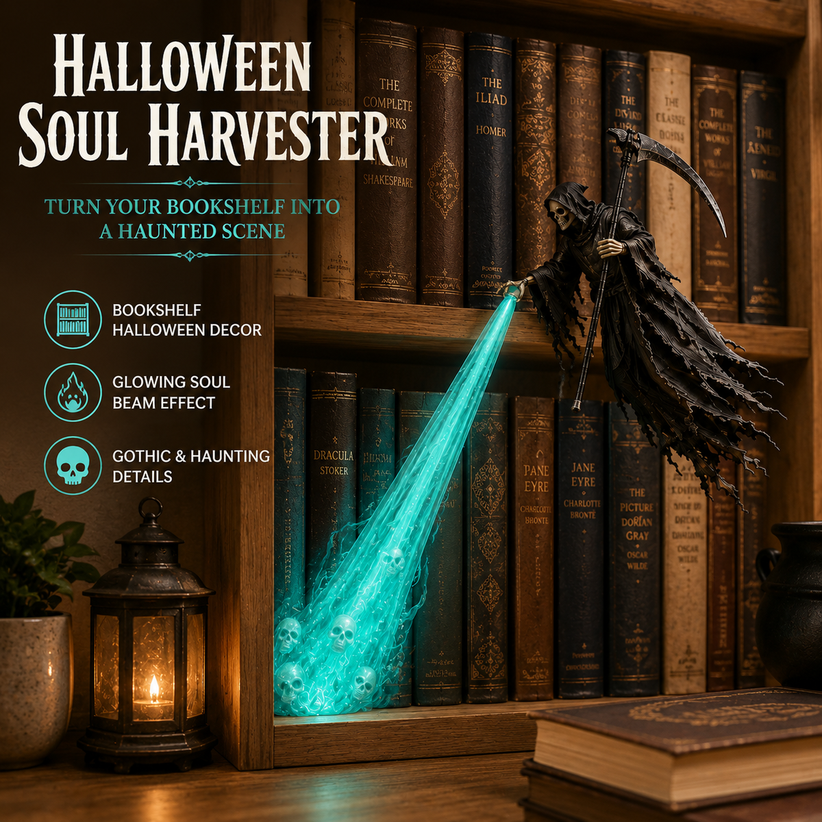 The Soul Collector Haunted Reaper Shelf Light