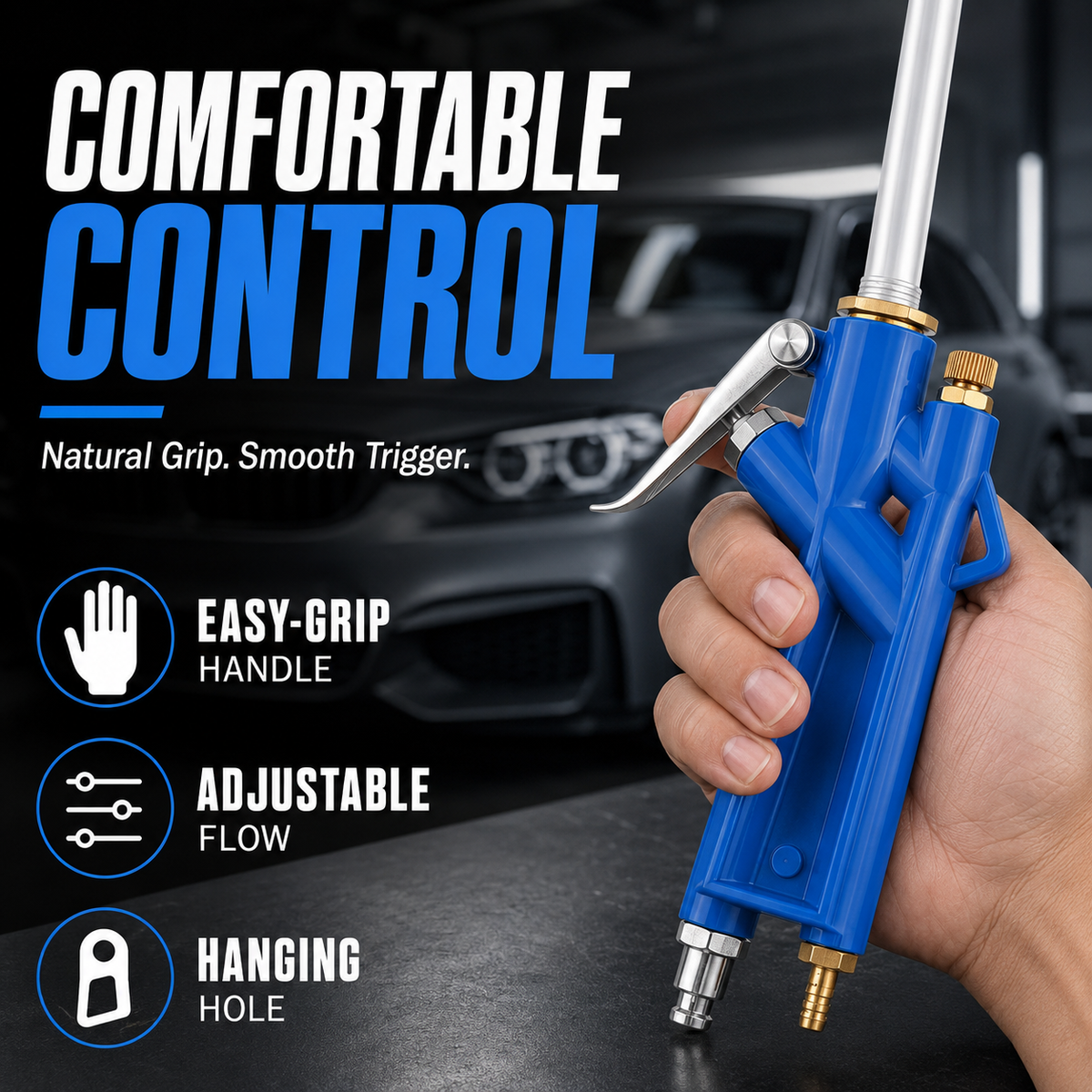 2-in-1 Air & Water Cleaning Gun High-Pressure Dust Blower & Engine Cleaning Sprayer for Cars, Garages & Workshops