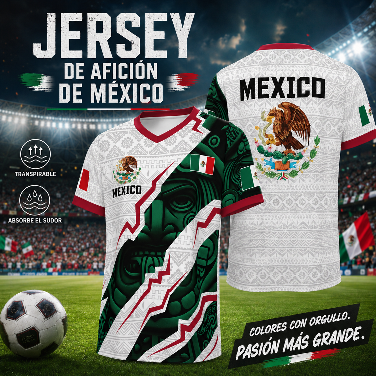 2026 Mexican Soccer Jersey, Men's Mexico Aztec Calendar Style Jerseys, Soccer Lover Gift
