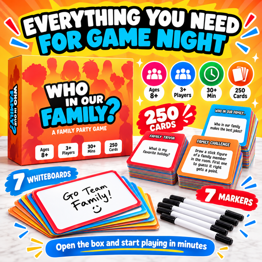 "Who In Our Family?" Hilarious Party Game for Family Game Night