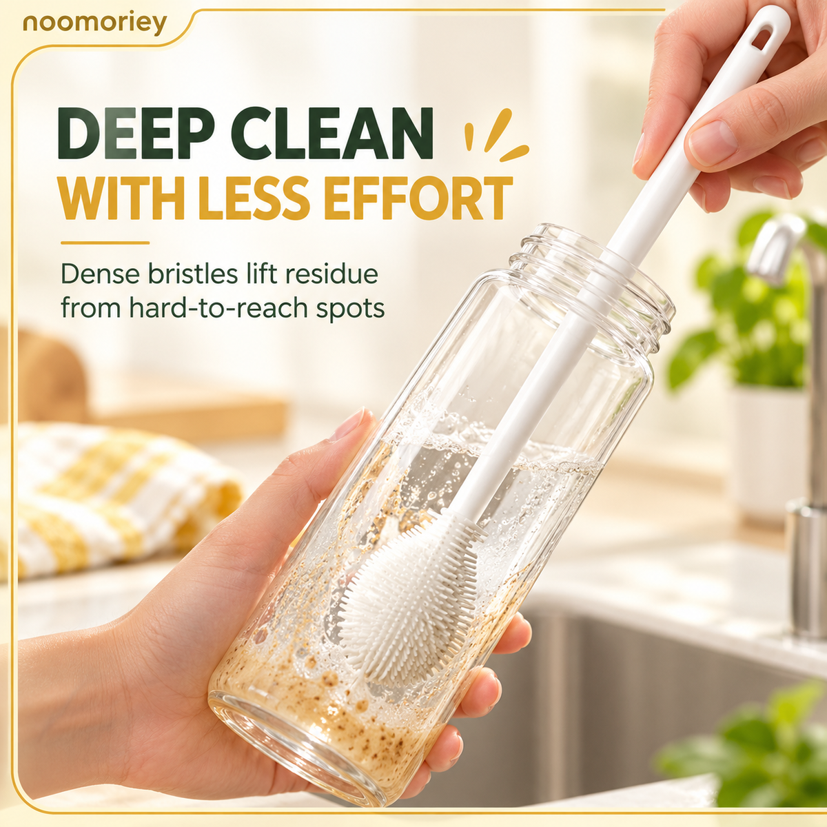 360 Silicone Bottle Cleaning Brush with Long Handle