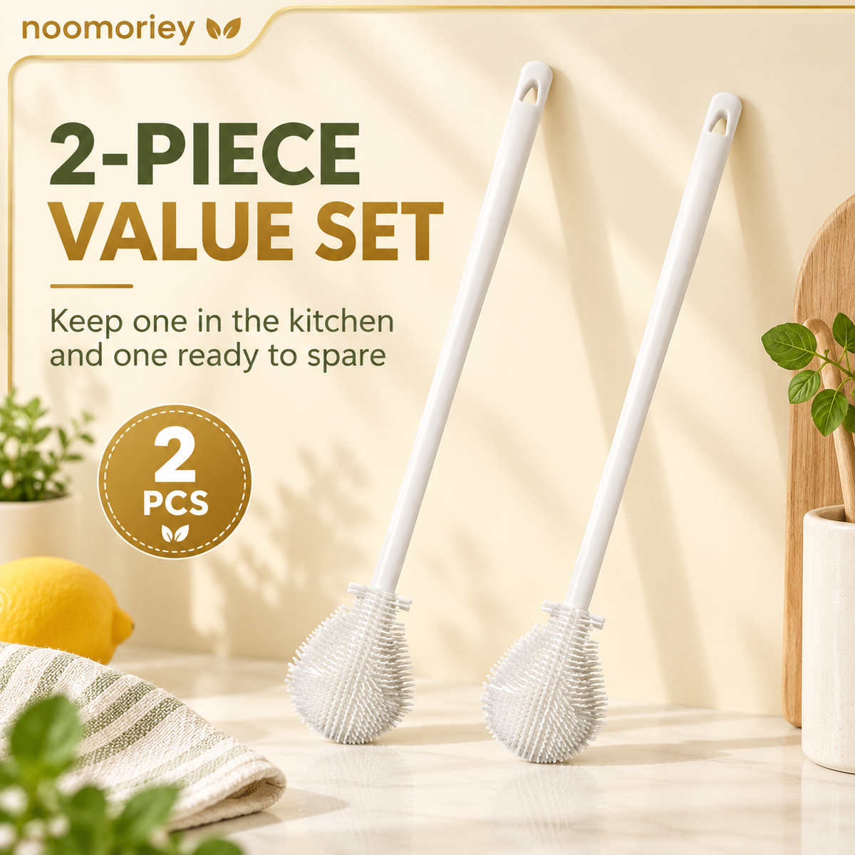 360 Silicone Bottle Cleaning Brush with Long Handle