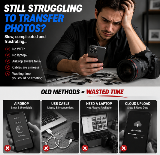 5-in-1 SD Card Reader for iPhone & USB-C Fast Photo & Video Transfer Adapter