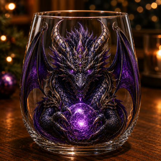 3D Mythic Dragon Glass Art Cup | Luxury Raised Fantasy Glassware for Whiskey, Home Bar D cor & Legendary Gifts