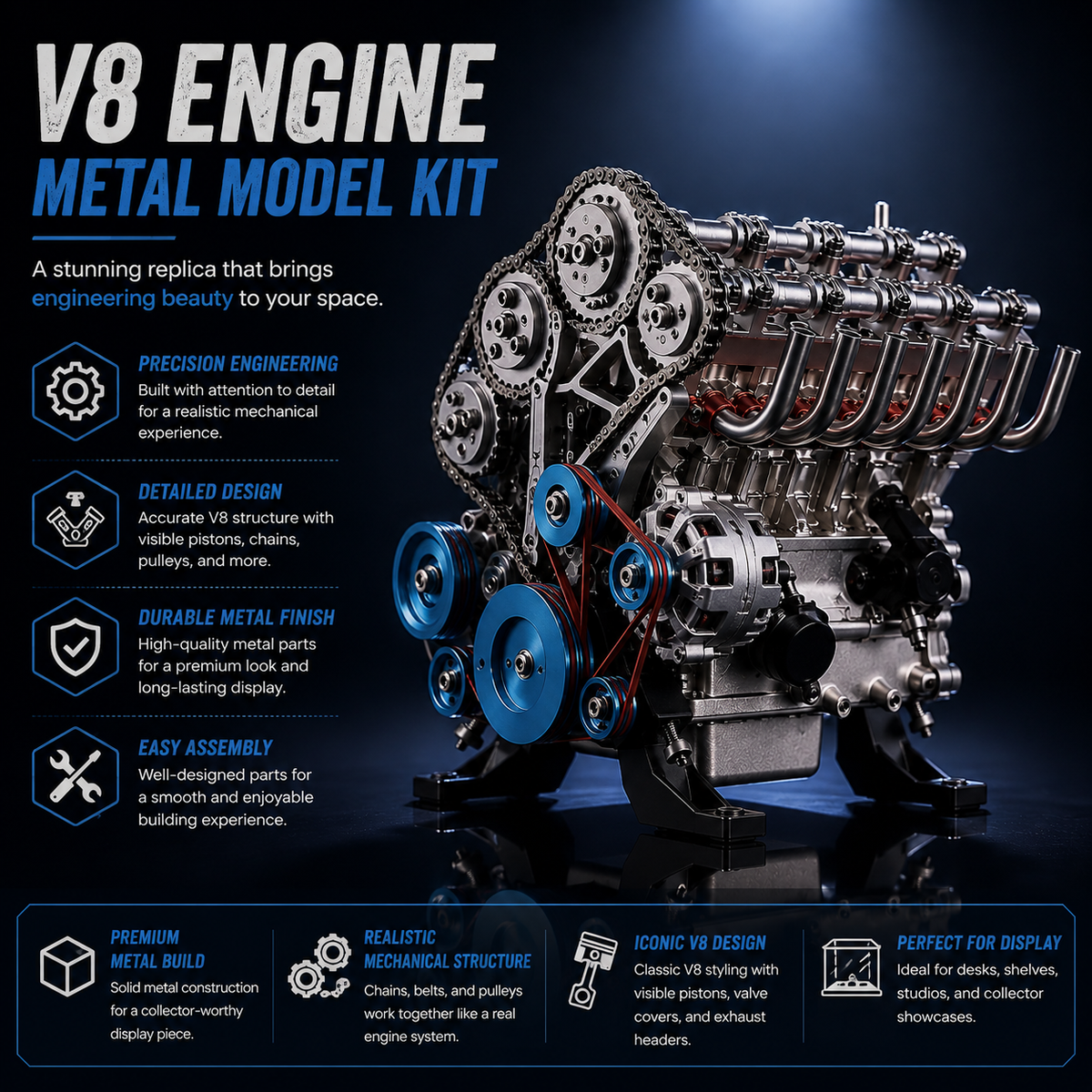 The Ultimate Desktop Masterpiece: Miniature V8 Small-Block Static Model Kit
