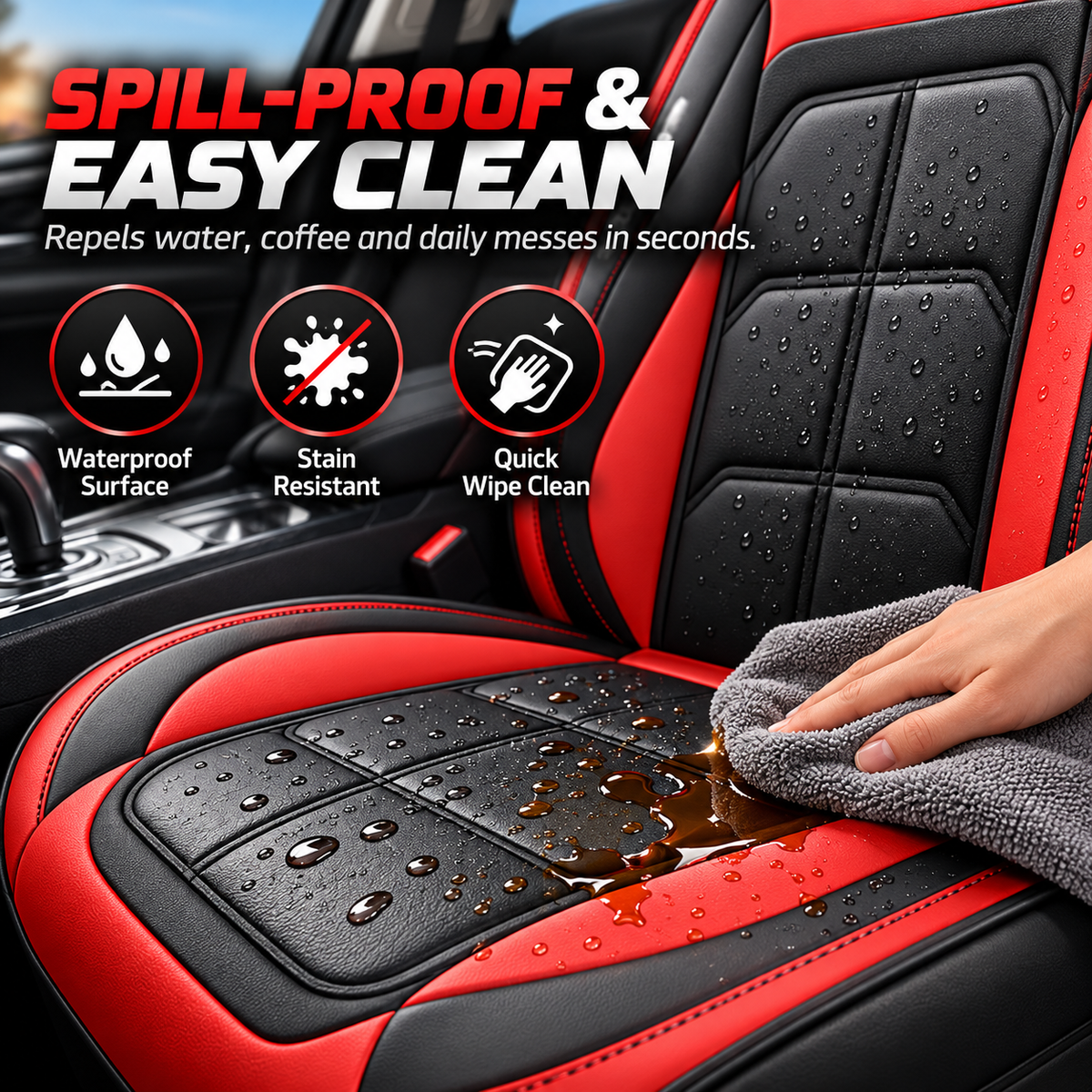 5-Seater Universal Leather Car Seat Cover Set