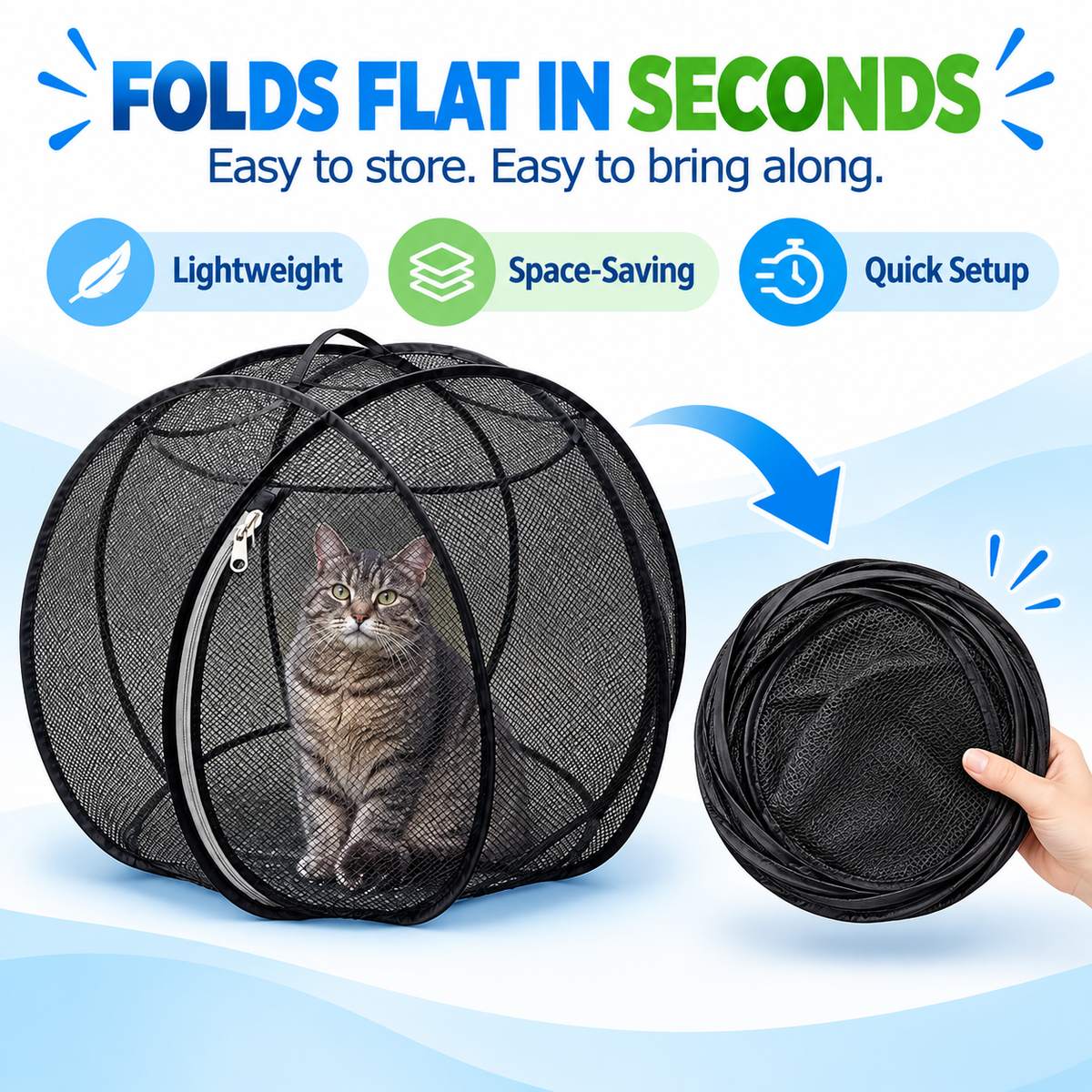 FreshAir Cat Haven Pop-Up Mesh Playpen