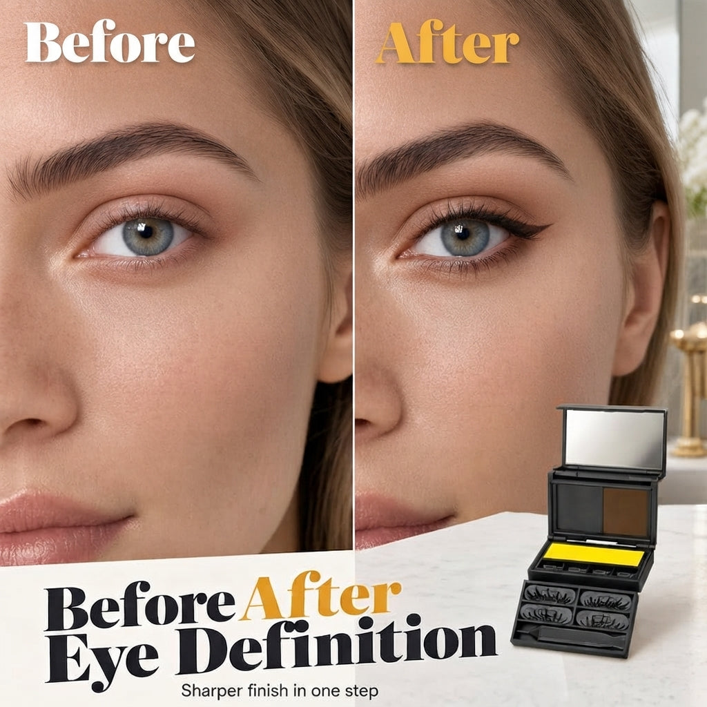 3-in-1 Eyeliner & Lash Stamp Kit Wing, Bottom Lashes & Liner, Waterproof, Beginner-Friendly