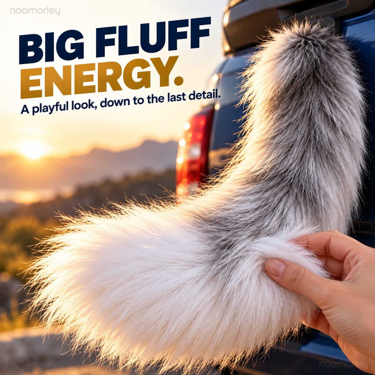 Wagging Truck Tail Fluffy Vehicle Decoration & Fun Gift for Truck Lovers