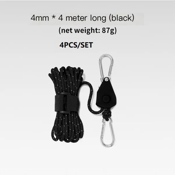 Portable Adjustable Fix Tent High Strength Fast Release Pulley Camping Rope