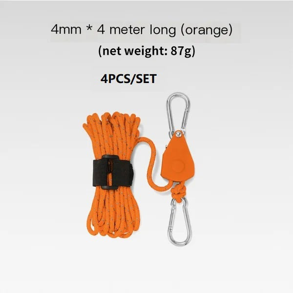 Portable Adjustable Fix Tent High Strength Fast Release Pulley Camping Rope