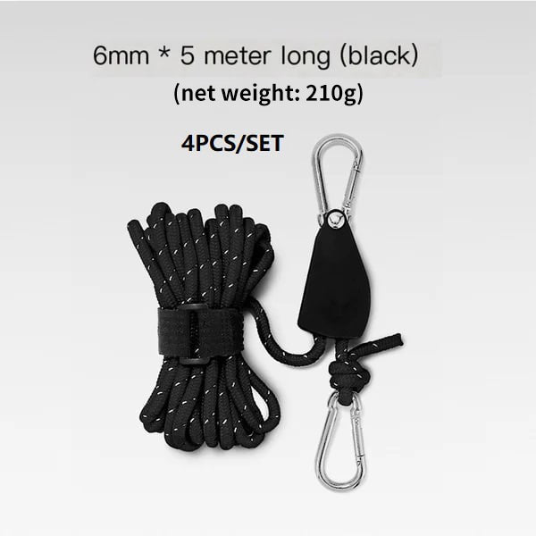 Portable Adjustable Fix Tent High Strength Fast Release Pulley Camping Rope