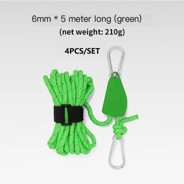 Portable Adjustable Fix Tent High Strength Fast Release Pulley Camping Rope