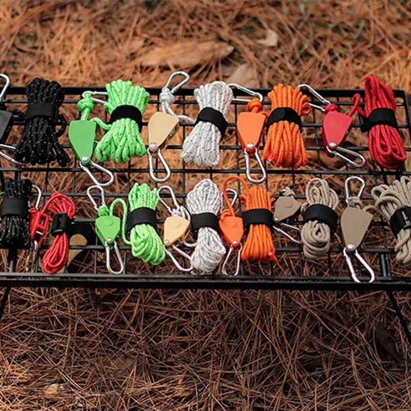 Portable Adjustable Fix Tent High Strength Fast Release Pulley Camping Rope