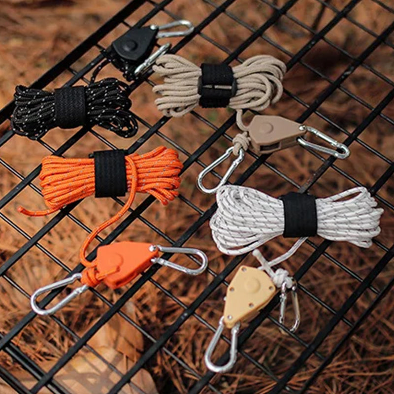 Portable Adjustable Fix Tent High Strength Fast Release Pulley Camping Rope