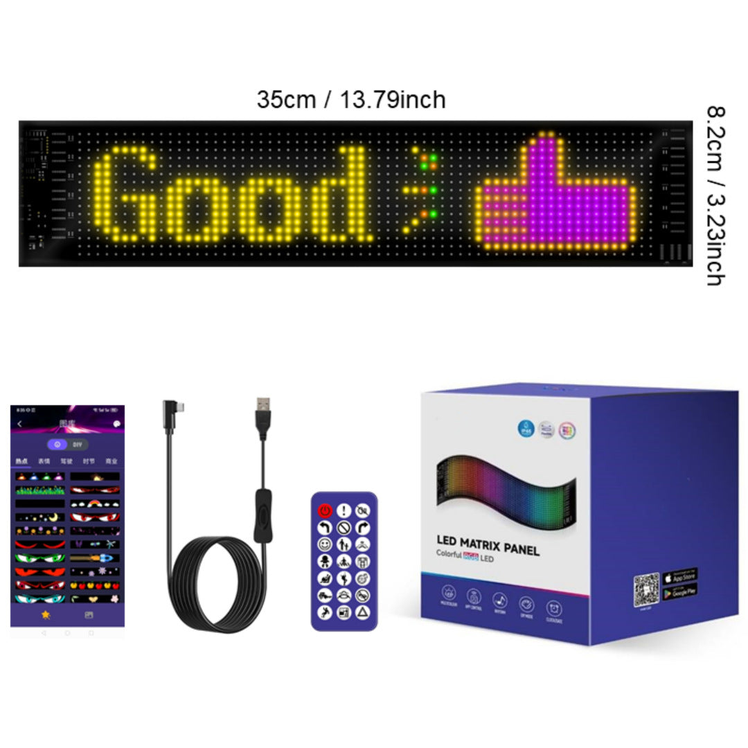 Smart LED Pixel Car Display App-Controlled Custom Text, Colors & Animations!