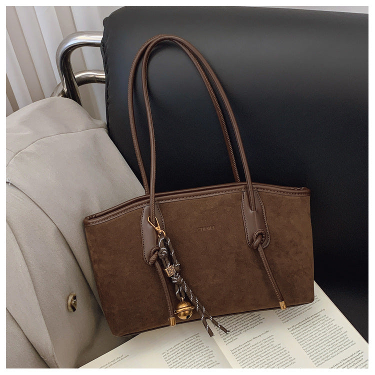 Women's Elegant Solid Color Large Capacity Shoulder Bag | Trendy Versatile Tote for Daily Commute & Casual Use