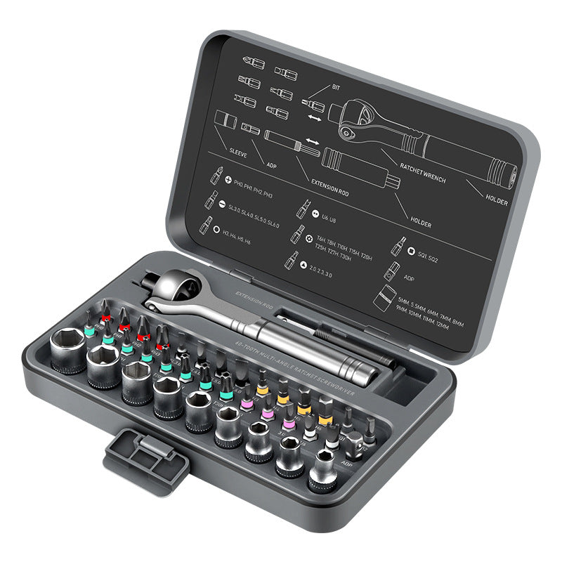 40-in-1 Magnetic Mini Ratchet Screwdriver Set for Tight Spaces