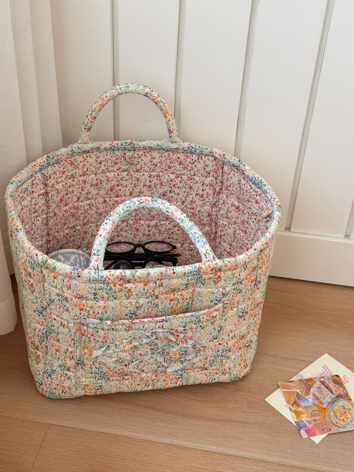 Multi-Purpose Fabric Car Storage Basket with Handle | Foldable & Washable