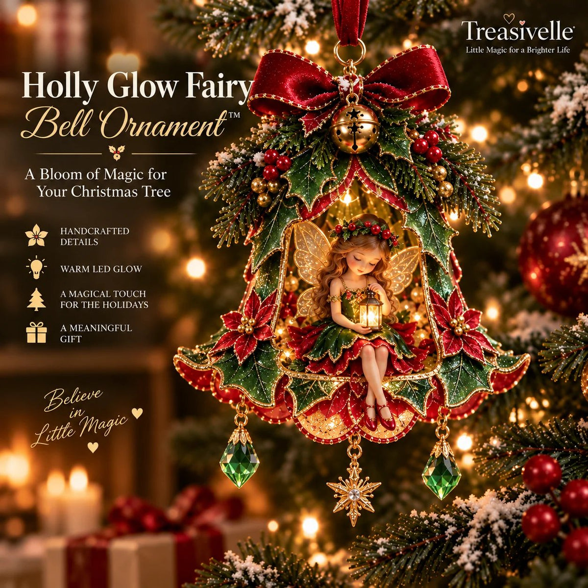 Enchanted Fairy Bell Christmas Ornament