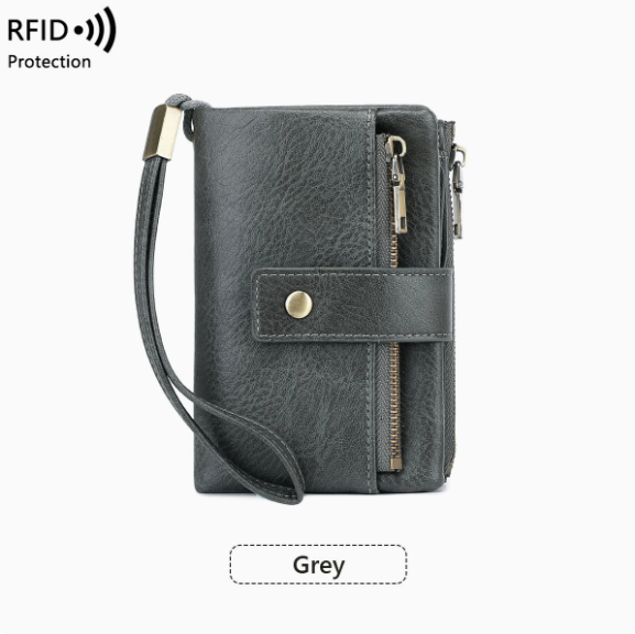 Women's Retro Style RFID Blocking Tri-fold Wallet