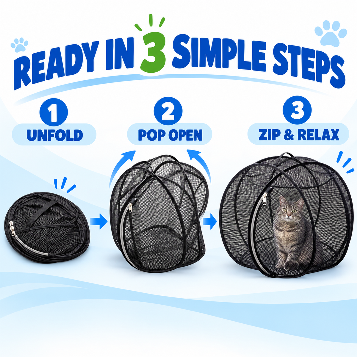 FreshAir Cat Haven Pop-Up Mesh Playpen