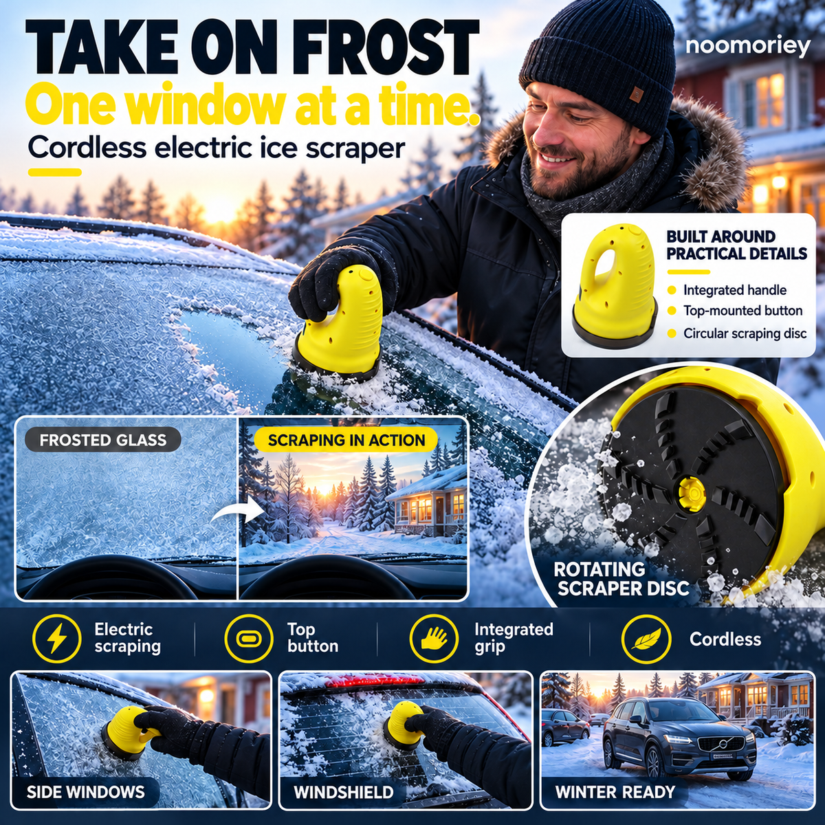 Cordless Electric Ice Scraper Clear Frost, Drive with Confidence!