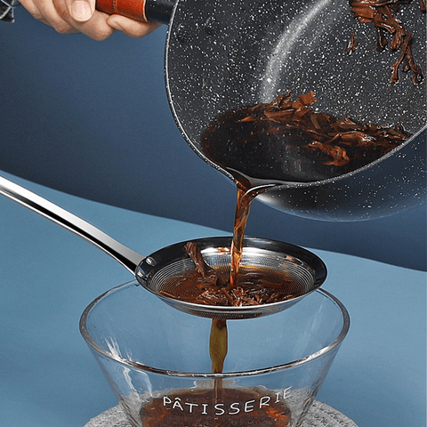 2-Piece Stainless Steel Fine Mesh Skimmer Spoons, Multi-Size Pot Fat Skimmers