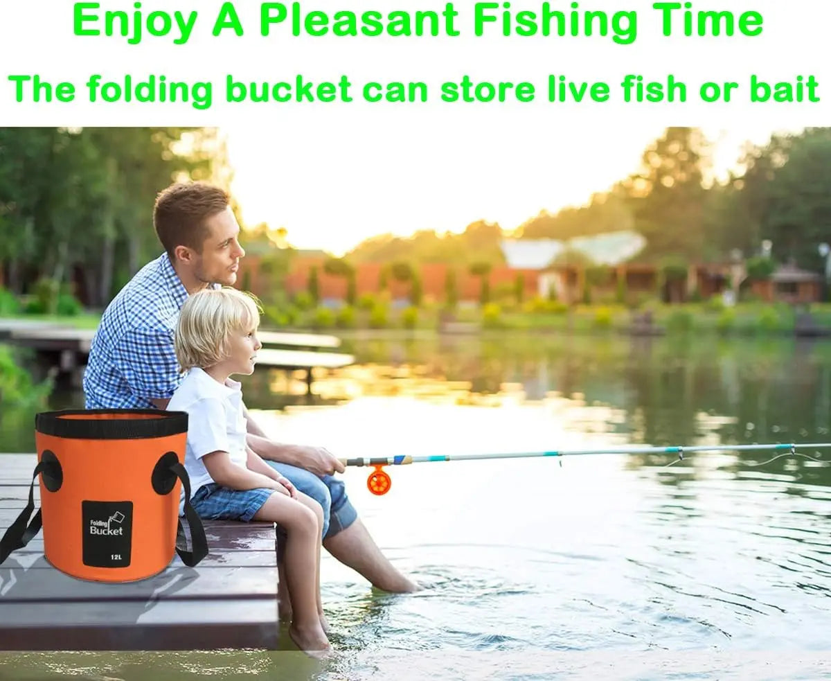 Portable Folding Bucket for Outdoor Camping and Fishing