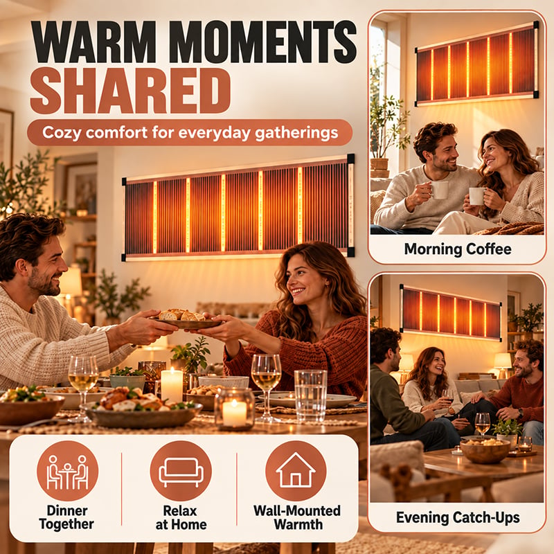 3-Second Rapid Heating Honeycomb Graphene Far-Infrared Ceramic Wall Heater Low Noise & Energy Efficient Indoor Wall