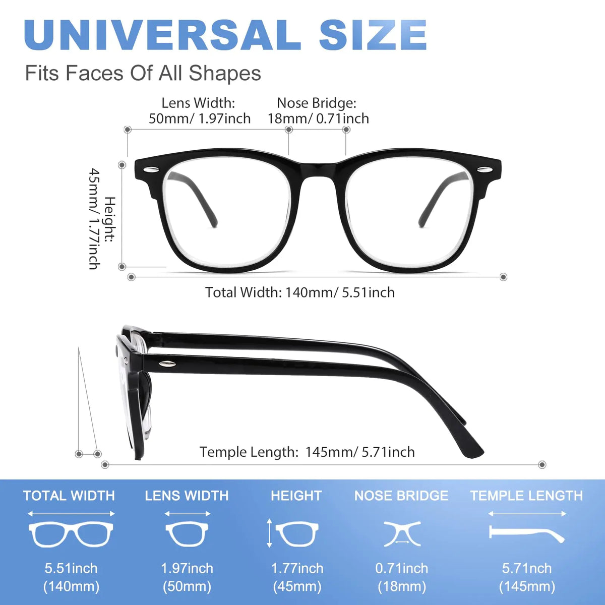2026 1/2 Pack Blue Light Eyeglasses for Men & Women