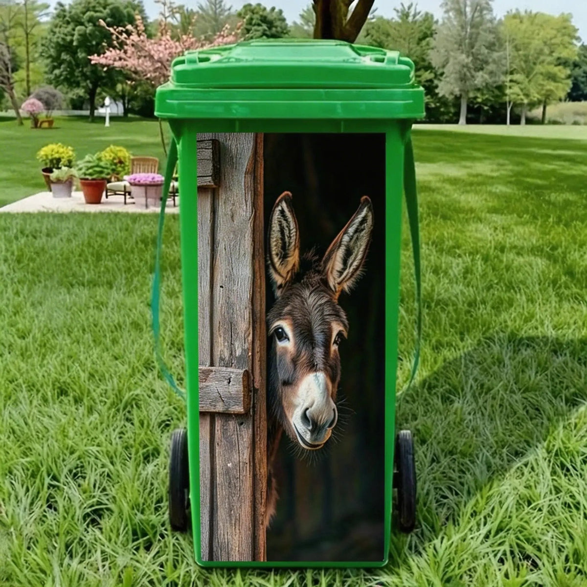Creative Trash Can Sticker with Colourful Cartoon