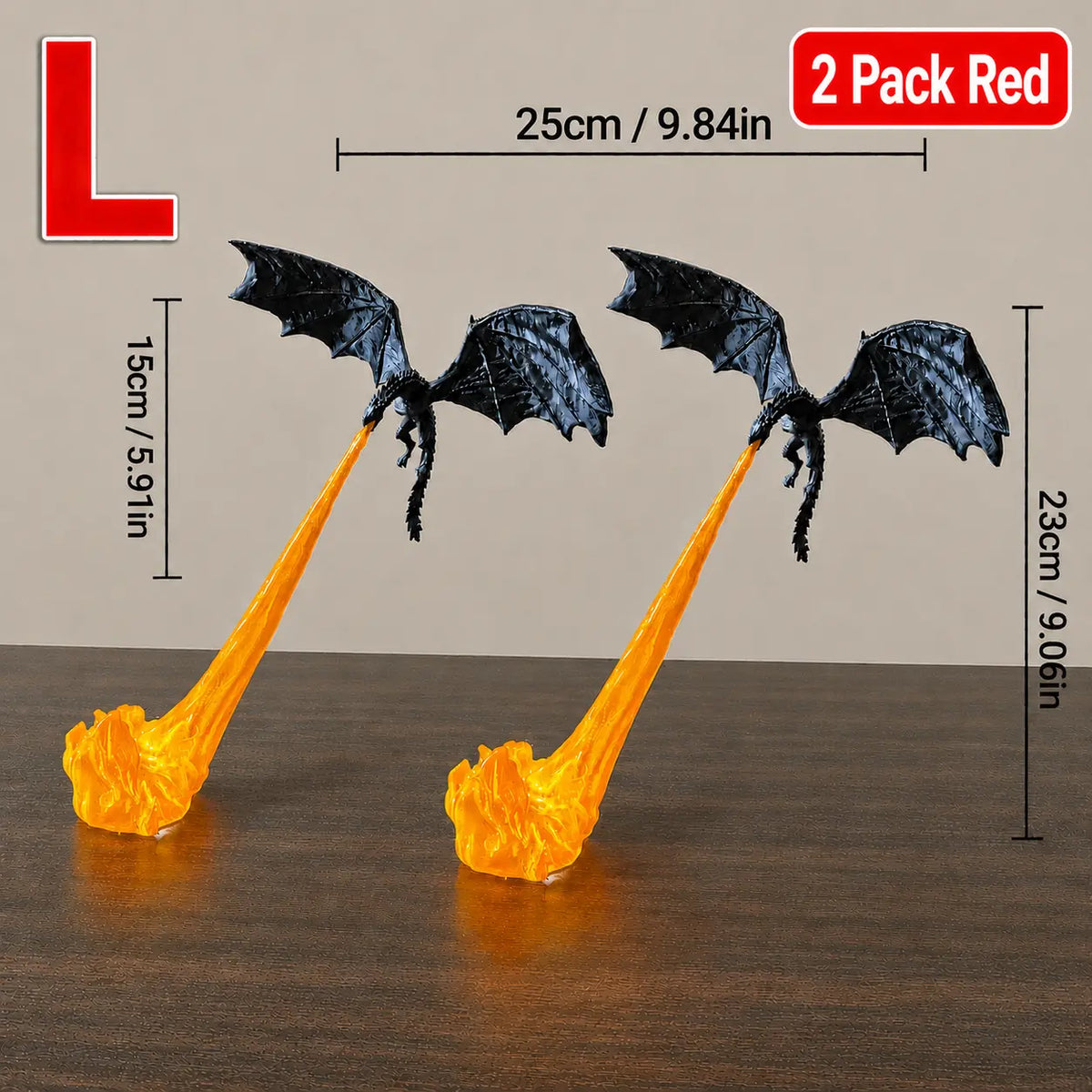 3D Printed Illuminated Dragon Flame Book Nook, Mystical Fantasy Bookshelf Decor with LED Light