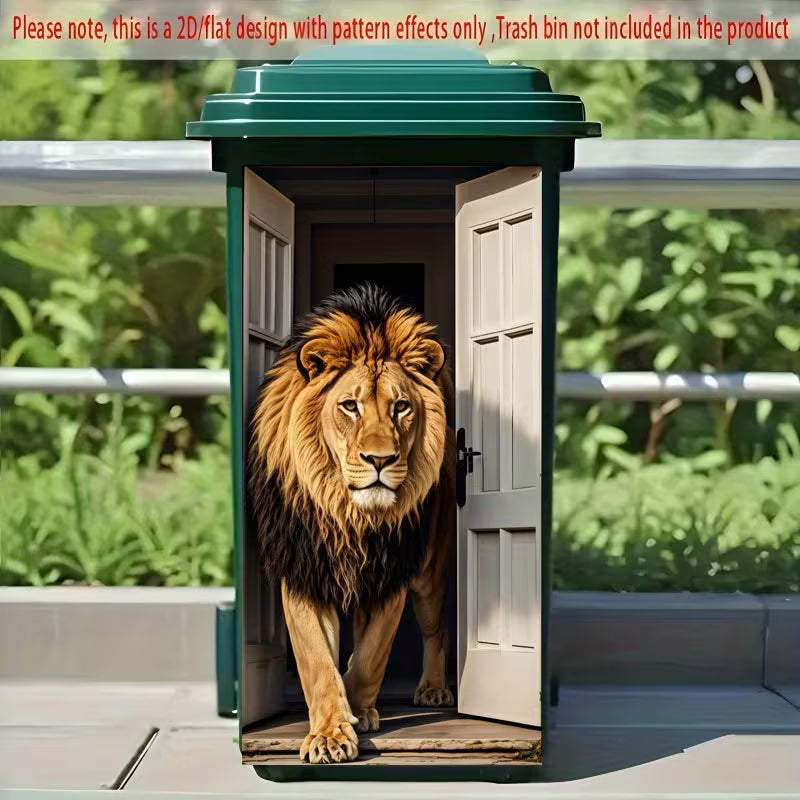 Creative Trash Can Sticker with Colourful Cartoon