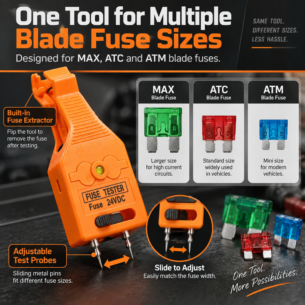 Fuse Tester & Puller Test & Extract Blade Fuses in One Tool