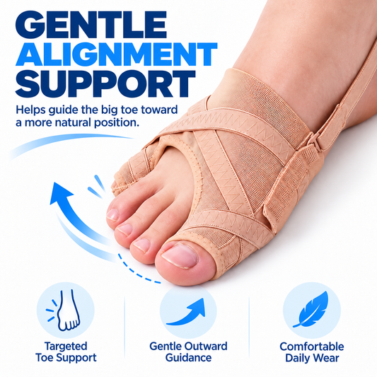 5-Level Adjustable Big Toe Corrector Toe-to-Heel Alignment Support for Everyday Comfort