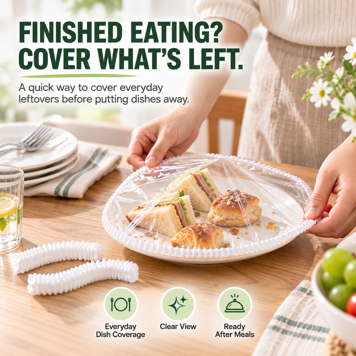Clear Food Wrap for Bowls & Plates