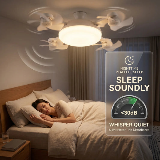 2026 E27 2-in-1 Fan Light | Silent Remote LED Cooling Combo