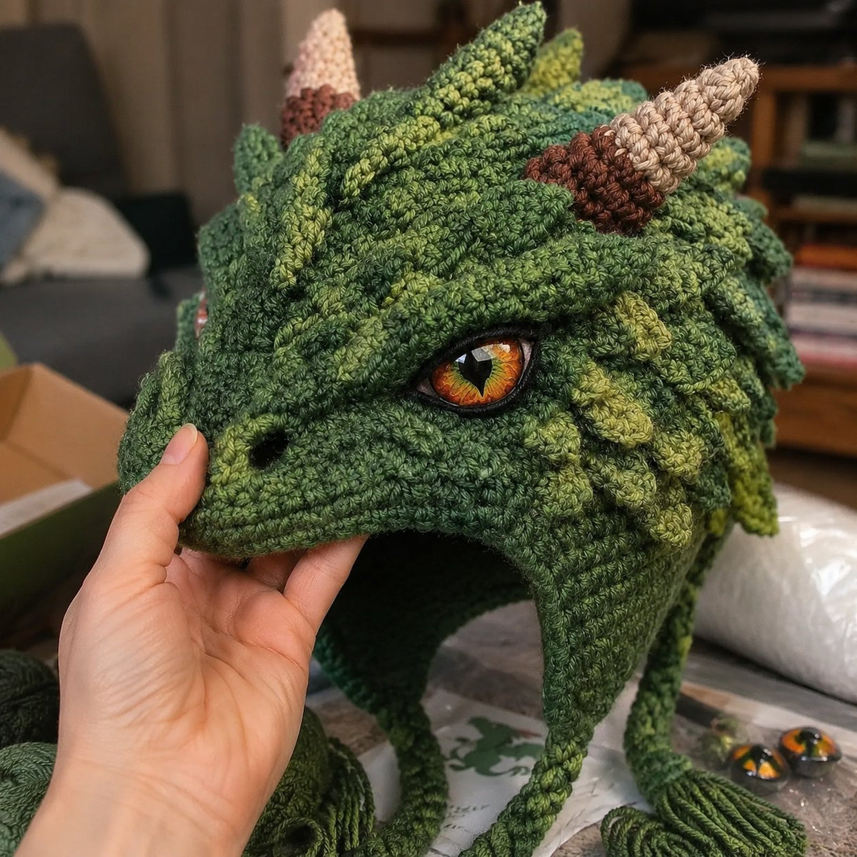 Fantasy Hood Hat DIY Crochet Kit | Premium Soft Yarn Materials with Step-by-Step Guide DIY Handmade Wearable Character