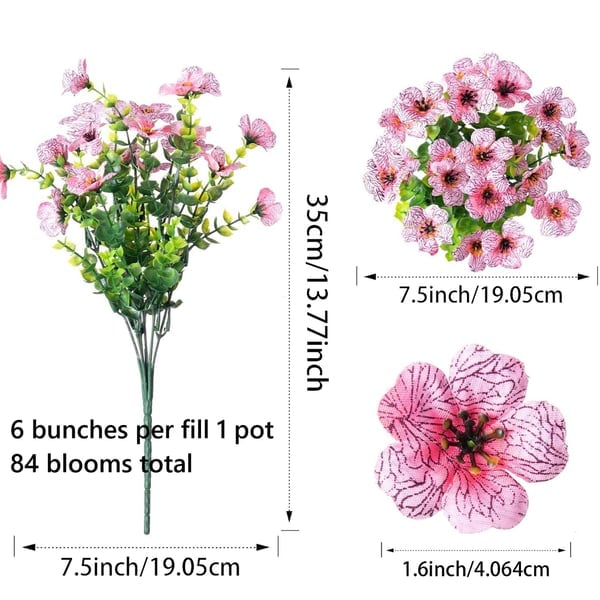 UV Resistant Artificial Flowers Fade-Free & Colorful for Garden, Patio, Home Decor