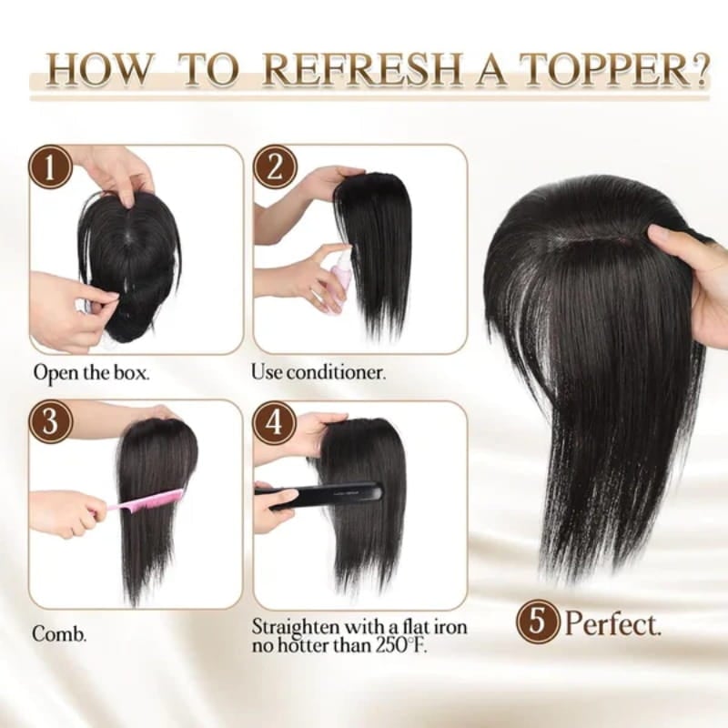 Superior Quality-Natural Hair Toppers With Bangs For Women