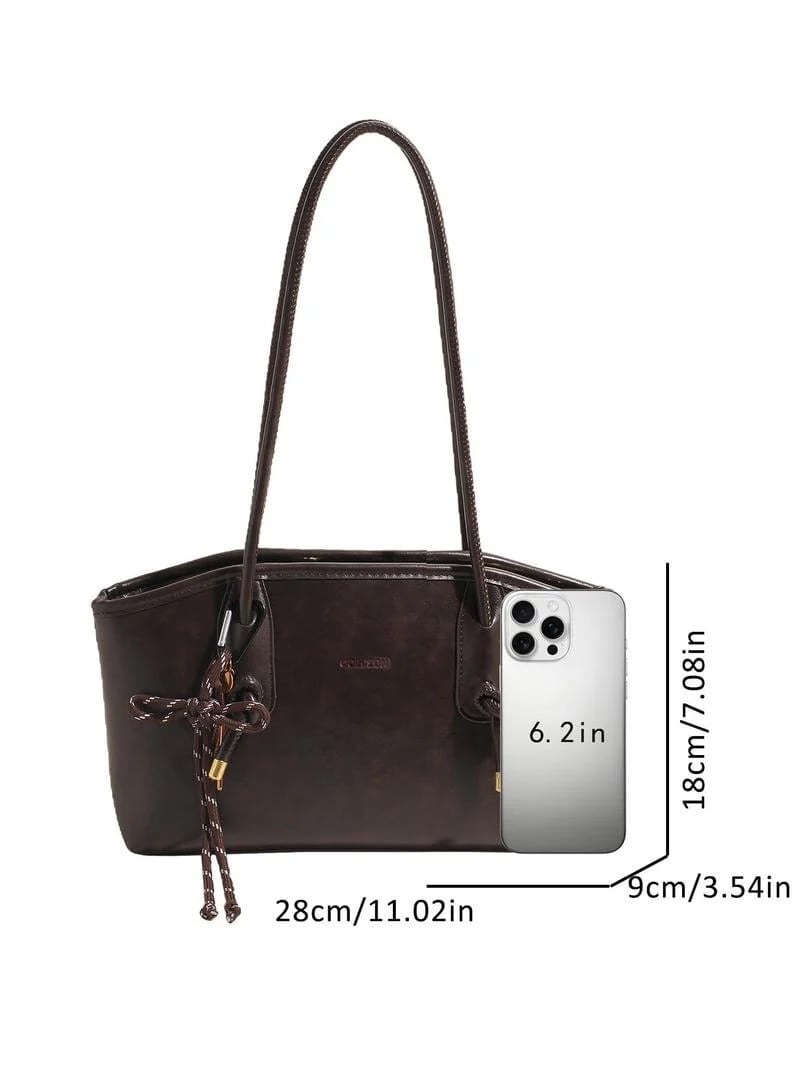 Women's Elegant Solid Color Large Capacity Shoulder Bag | Trendy Versatile Tote for Daily Commute & Casual Use