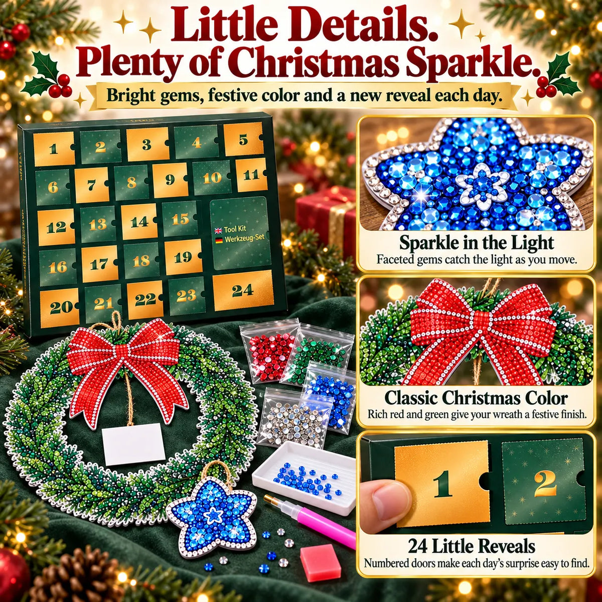 Beginner-Friendly 24-Day Diamond Art Wreath Advent Calendar Craft Your Christmas Countdown