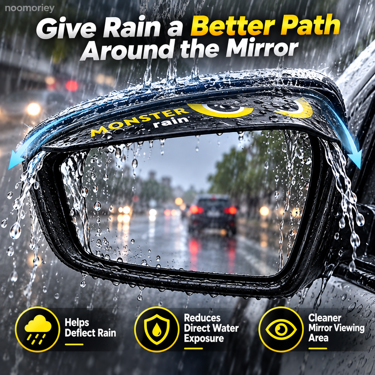Defender 110 Side Mirror Rain Visors 2PCS Weather Guard Set